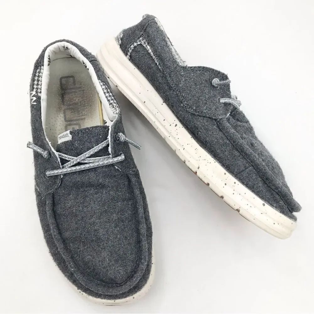 Hey Dude Welsh Grey Houndstooth Slip On Casual Shoes